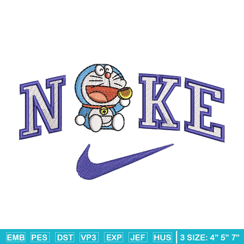 Nike doraemon embroidery design, Doraemon embroidery, Emb design, Embroidery shirt, Embroidery file, Digital download.jpg