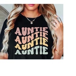 retro auntie shirt, auntie tee, auntie aunt shirt, pregnancy announcement, gift for aunt, pregnancy reveal aunt, cool au