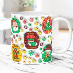 3d christmas mug  inflated christmas mug, christmas mug 11oz  15oz coffee cup