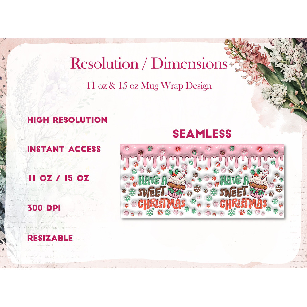 3D Christmas Mug Wrap Inflated Christmas Mug Wrap Sublimation Design PNG Puffy Christmas Mug Press Design 11oz & 15oz Coffee Cup Template - 2.jpg