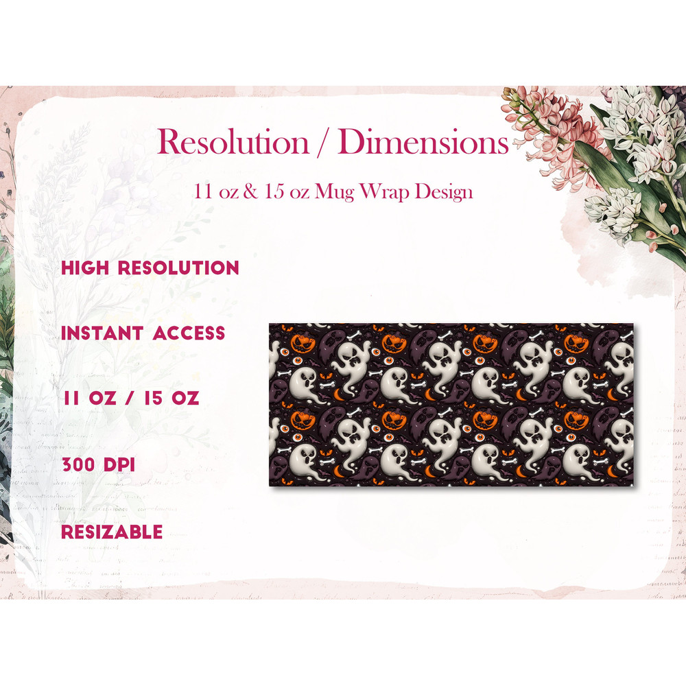 3D Inflated Halloween Mug Wrap, Pumpkin Ghost Halloween Mug Wrap Sublimation Design PNG, 3D Puffy 11oz 15oz Spooky Vibes Halloween Mug Wrap - 2.jpg