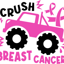 crush breast cancer truck svg, breast cancer awareness svg, breast cancer svg, pink truck svg digital download