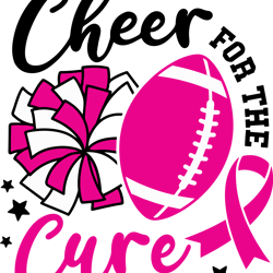 cheer for the cure football svg, breast cancer awareness svg, breast cancer svg, breast cancer football digital download