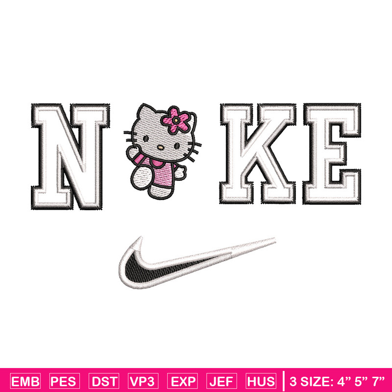Nike kitty embroidery design, Hello kitty embroidery, Emb design, Embroidery shirt, Embroidery file, Digital download.jpg