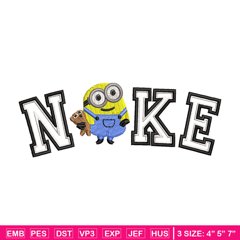 Nike minion embroidery design, Minion embroidery, Nike design, Embroidery shirt, Embroidery file, Digital download.jpg