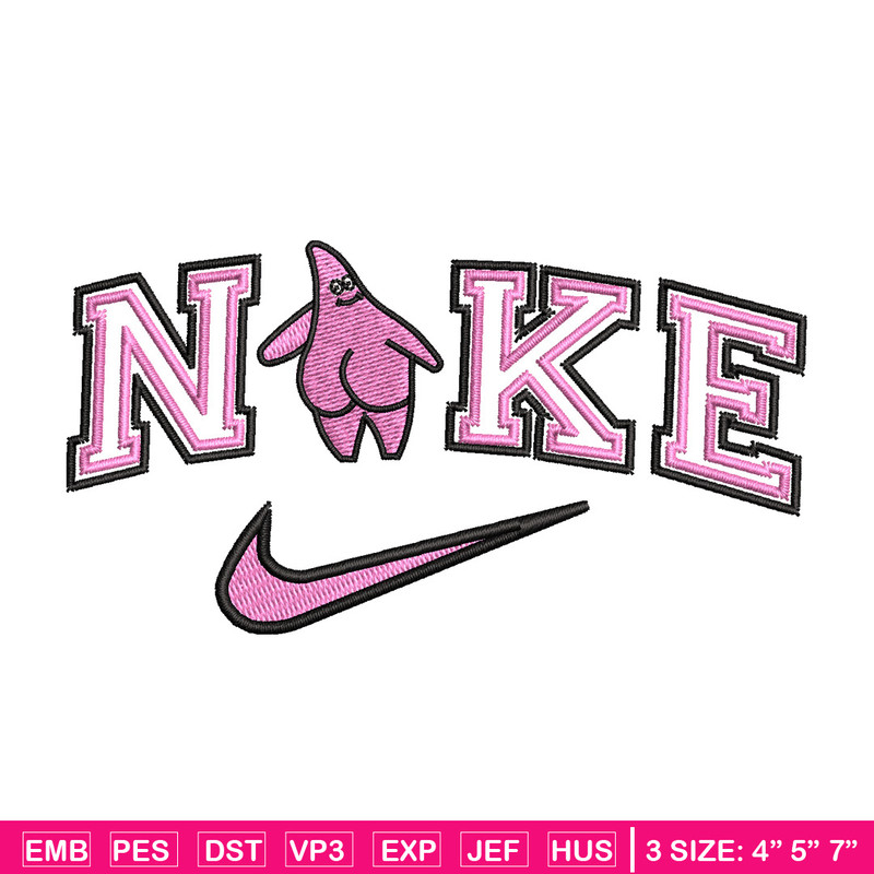 Nike patrick embroidery design, Spongebob embroidery, Nike design, Embroidery file, Embroidery shirt, Digital download.jpg