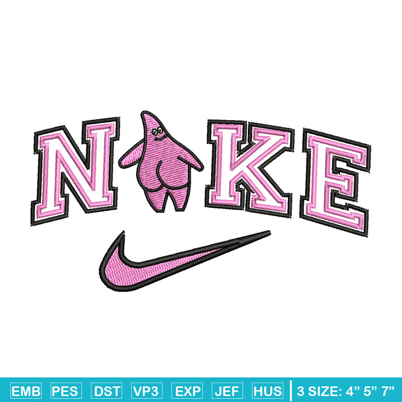 Nike patrick embroidery design, Spongebob embroidery, Nike design, Embroidery file, Embroidery shirt, Digital download.jpg