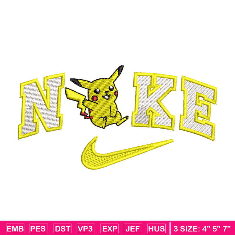 Nike pikachu embroidery design, Pokemon embroidery, Nike design, Embroidery shirt, Embroidery file, Digital download.jpg