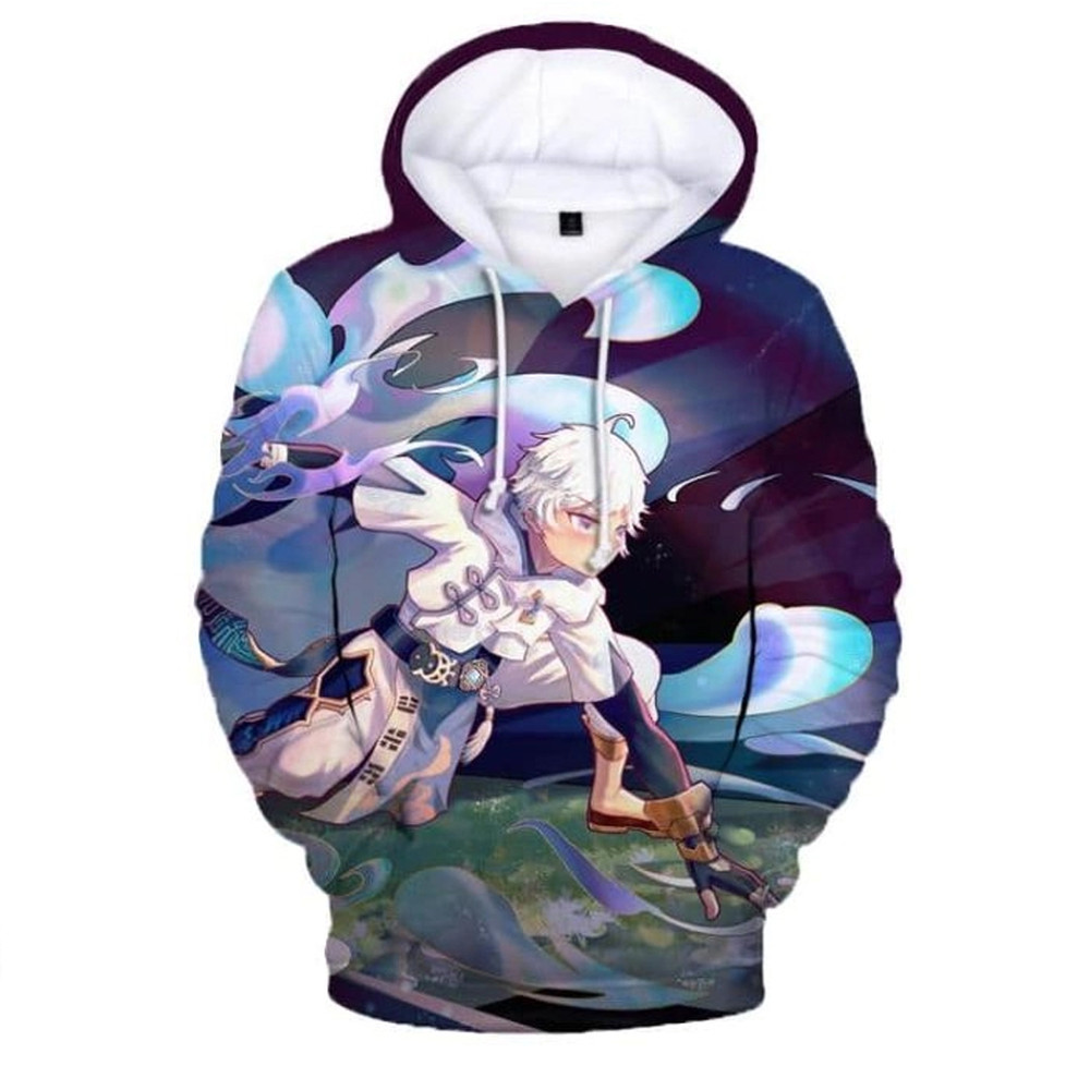 Chongyun Genshin Impact All Over Print 3D Hoodie Zip Hoodie, Chongyun Genshin Impact 3D Hoodie Zip Hoodie Fleece Hoodie