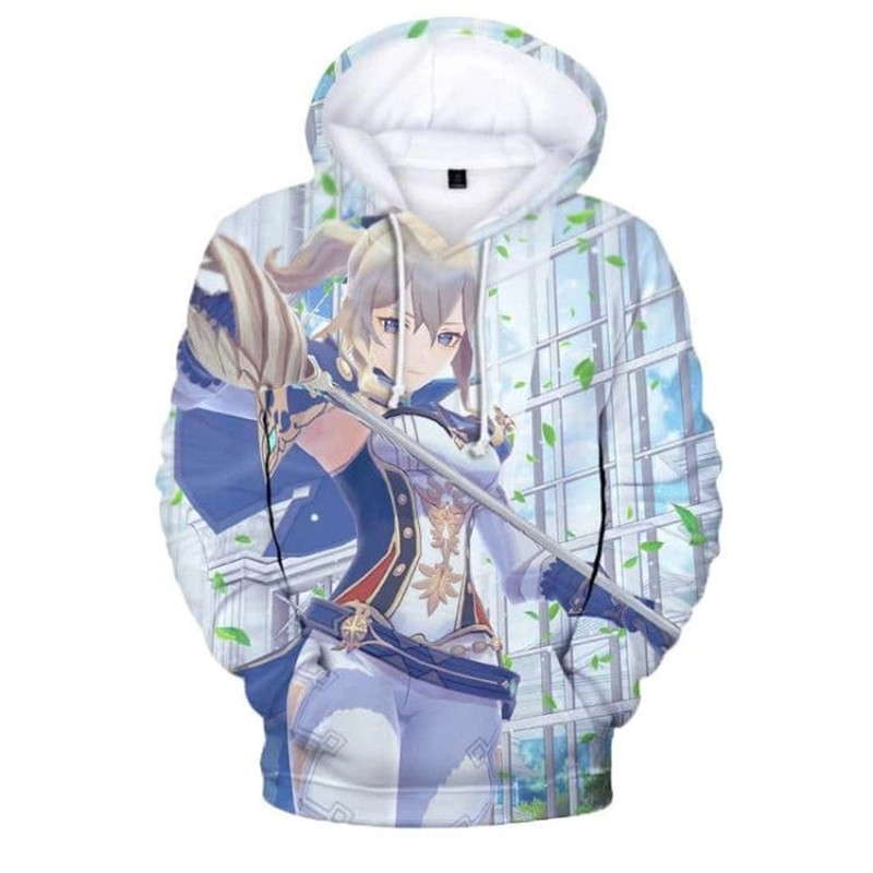 Jean Genshin Impact All Over Print 3D Hoodie Zip Hoodie, Jean Genshin Impact 3D Hoodie Zip Hoodie Fleece Hoodie