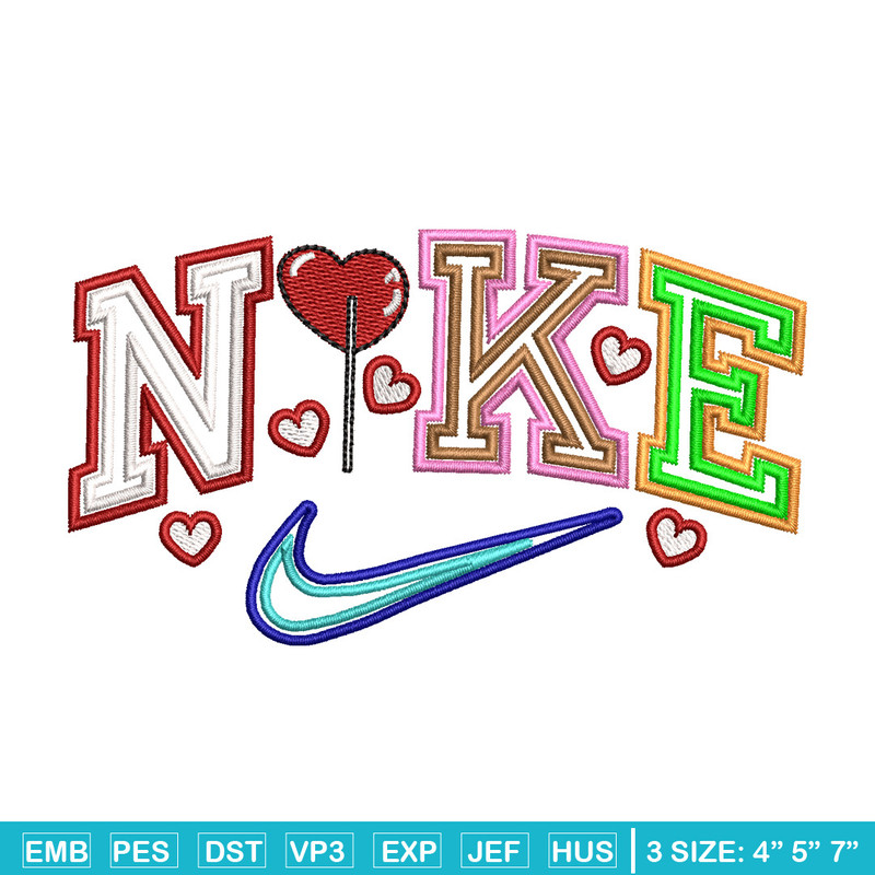Nike red heart embroidery design, Logo embroidery, Nike design, Embroidery shirt, Embroidery file, Digital download.jpg