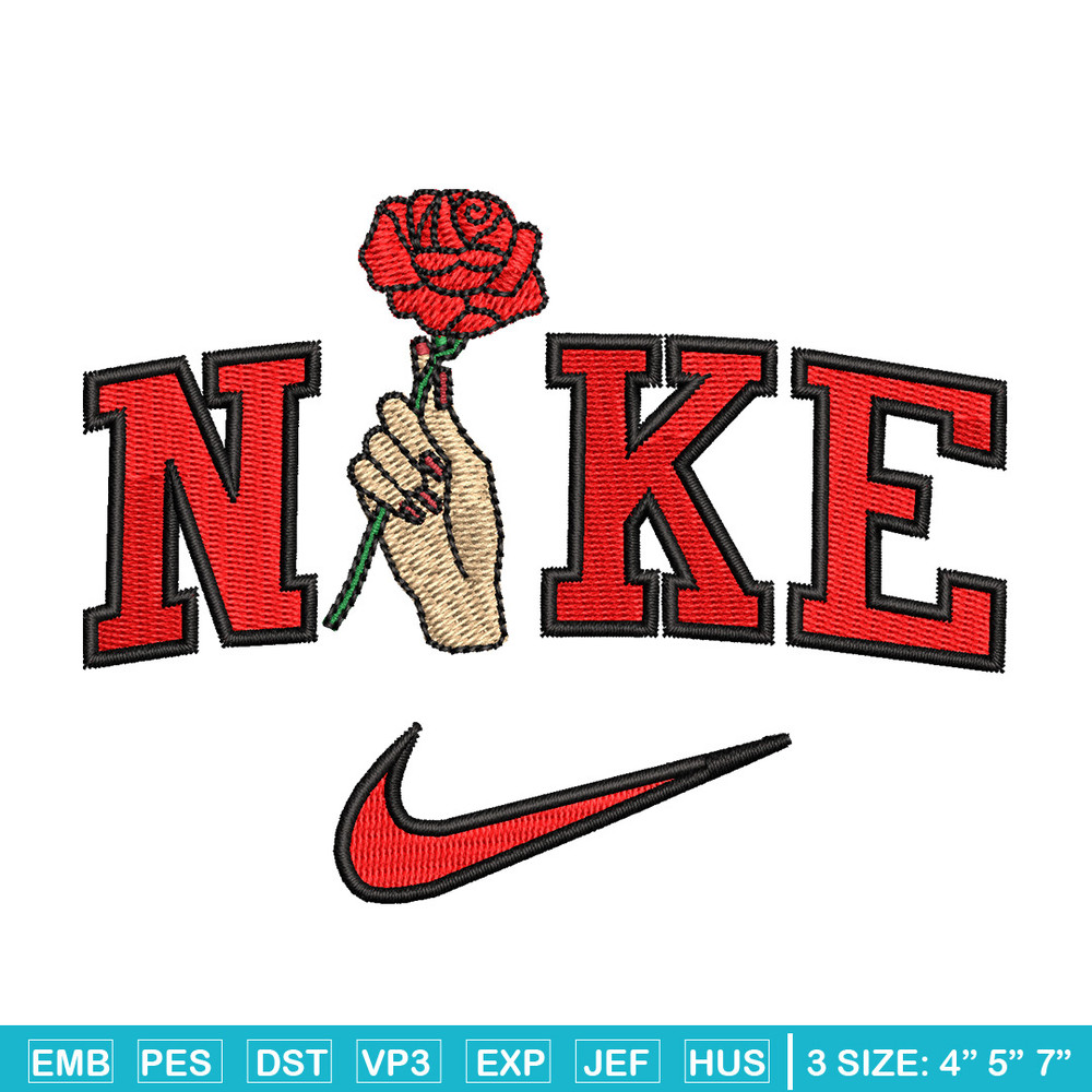 Nike red rose embroidery design, Nike embroidery, Embroidery file, Embroidery shirt, Emb design, Digital download.jpg