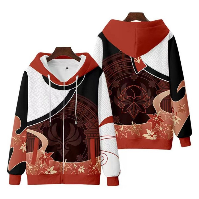 Kaedehara Kazuha Genshin Impact All Over Print 3D Hoodie Zip Hoodie, Kazuha Genshin Impact 3D Zip Hoodie Fleece Hoodie