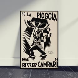 bitter campari vintage food&drink poster wall decor, room decor, home decor, posters print, art poster for gift