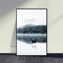deer scenery poster wall art, room decor, home decor, posters print, art poster for gift