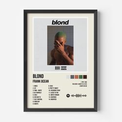 frank ocean poster  blond poster  blond playlist  album cover poster  album cover wall art  premium posters  sizes in a5