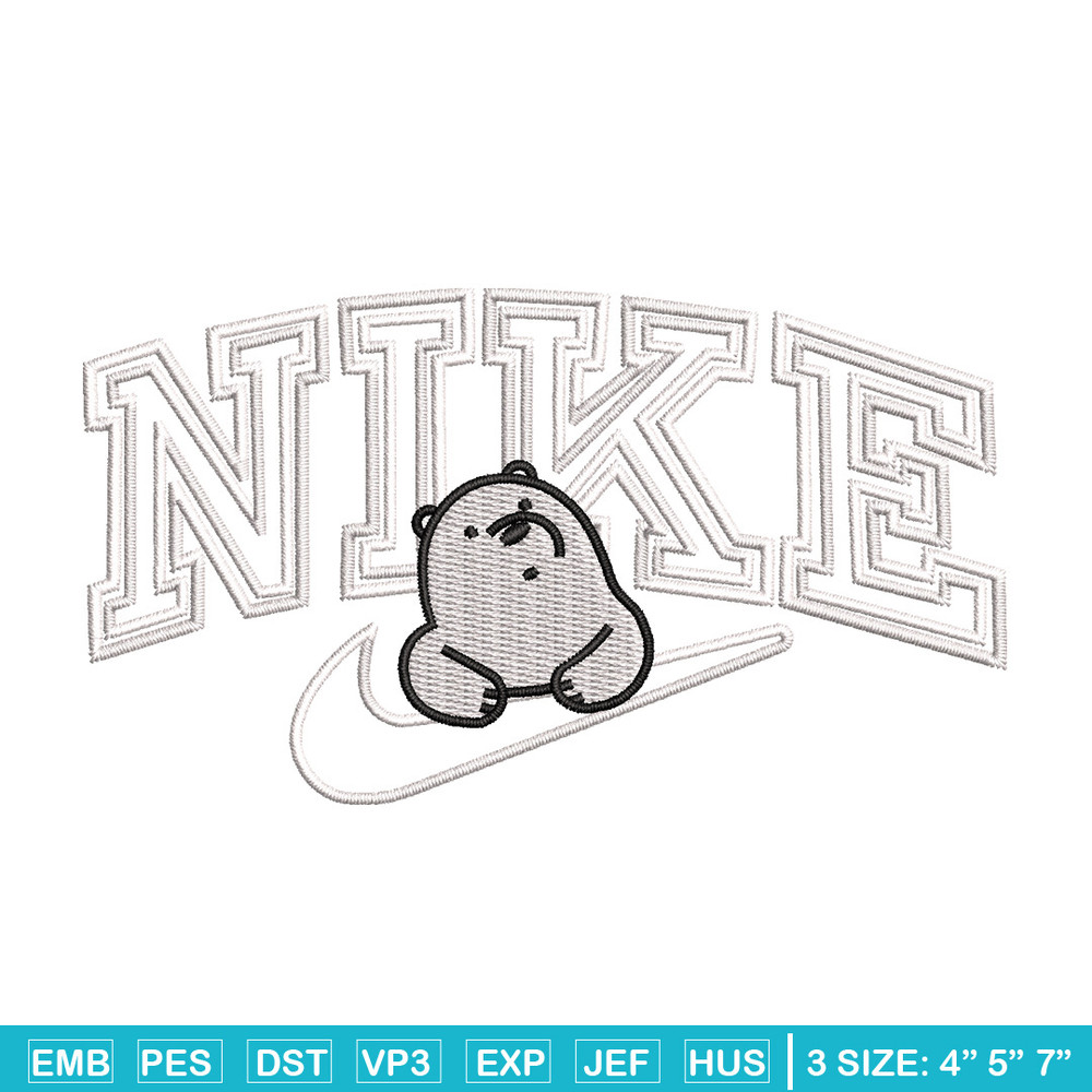 Nike white bear embroidery design, Cartoon embroidery, Nike design, Embroidery shirt, Embroidery file,Digital download.jpg