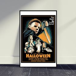 halloween 1978 poster movie print, wall art, room decor, home decor, art poster for gift, living room decor, multi-size