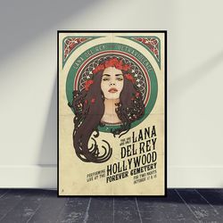 lana del rey 'did you know that there's a tunnel under ocean blvd' album cover poster, no framed, gift