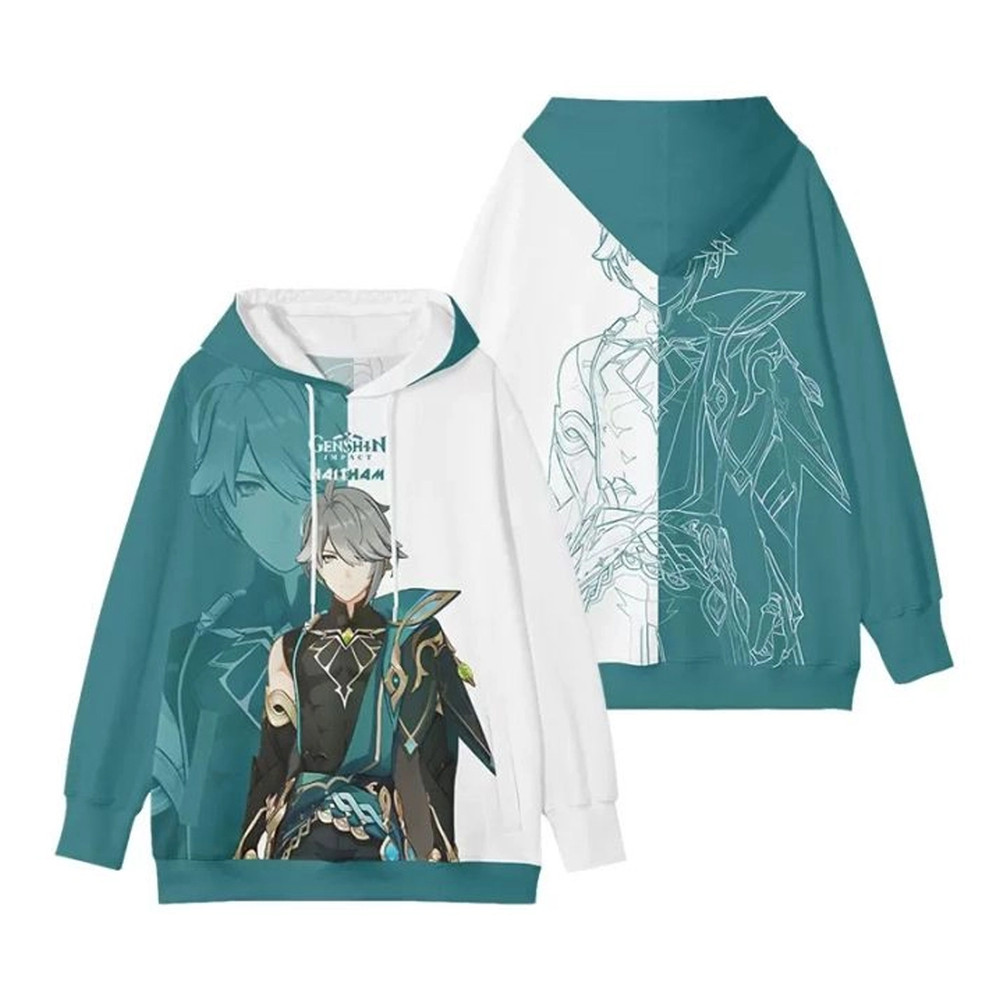 Alhaitham Genshin Impact All Over Print 3D Hoodie Zip Hoodie, Alhaitham Genshin Impact 3D Zip Hoodie Fleece Hoodie