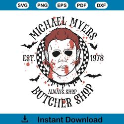 vintage halloween michael myers butcher shop svg files