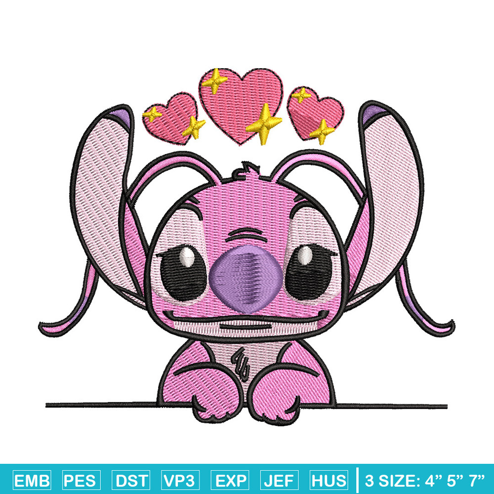 Pink stitch embroidery design, Stitch embroidery, Emb design, Embroidery shirt, Embroidery file, Digital download.jpg