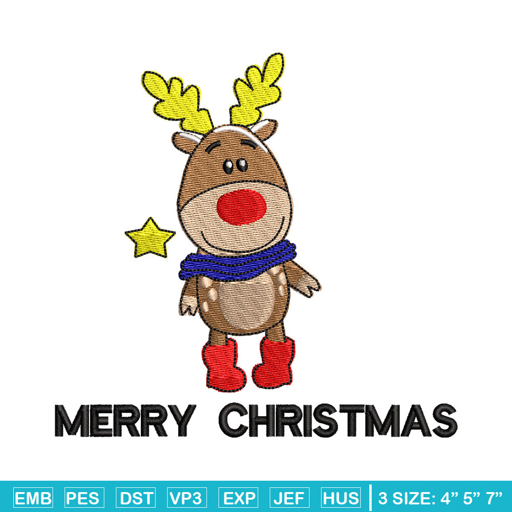 Reindeer embroidery design, Chrismas embroidery, Embroidery file, Embroidery shirt, Emb design,Digital download.jpg