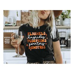 flannels hayrides pumpkins sweaters bonfires shirt, retro boho fall shirt, autumn shirt, camping halloween holidays, coz