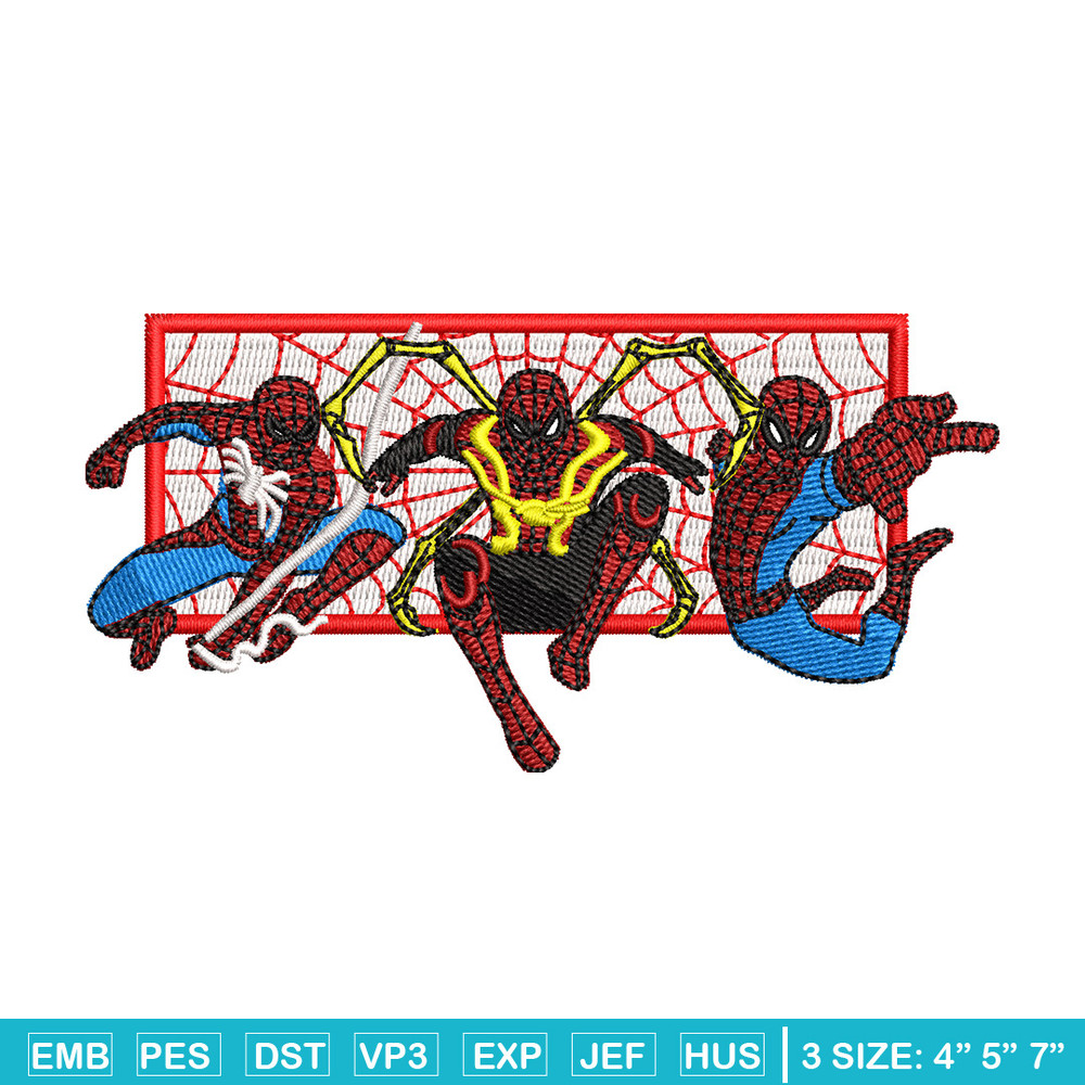 Spiderman box embroidery design, Spiderman embroidery, Emb design, Embroidery shirt, Embroidery file, Digital download.jpg