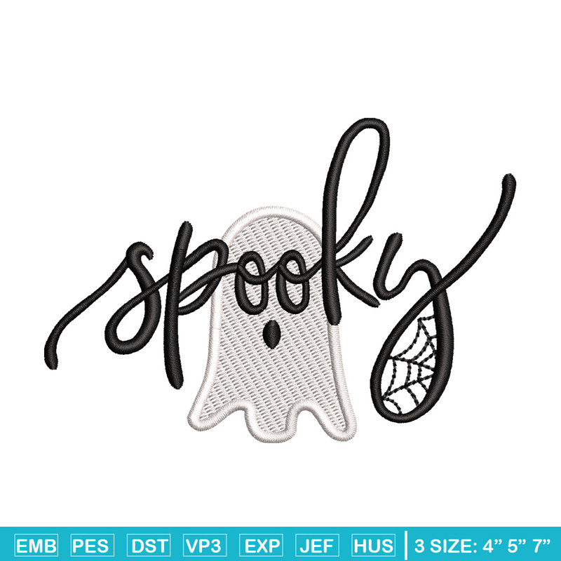 Spooky ghost embroidery design, Spooky embroidery, Emb design, Embroidery shirt, Embroidery file, Digital download.jpg