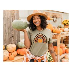 thanksgiving hello pumpkin shirt, fall pumpkin rainbow shirt, thanksgiving vacation shirt, family thanksgiving tee, than
