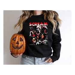 scream halloween sweatshirt, ghostface shirt, horror movie hoodie, spooky halloween party gift, scary halloween hoodie,
