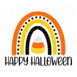 happy halloween rainbow svg, candy corn svg, halloween svg, digital download, cut file, sublimation, clip art (individua