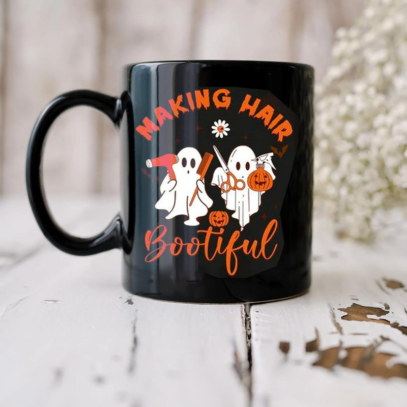 Boo Ghost Hair Stylist Making Hair Bootiful Halloween Mug, Funny Halloween Mug Gift For Hair Stylist Mug, Hair Stylist Halloween Ghost Mug - 2.jpg