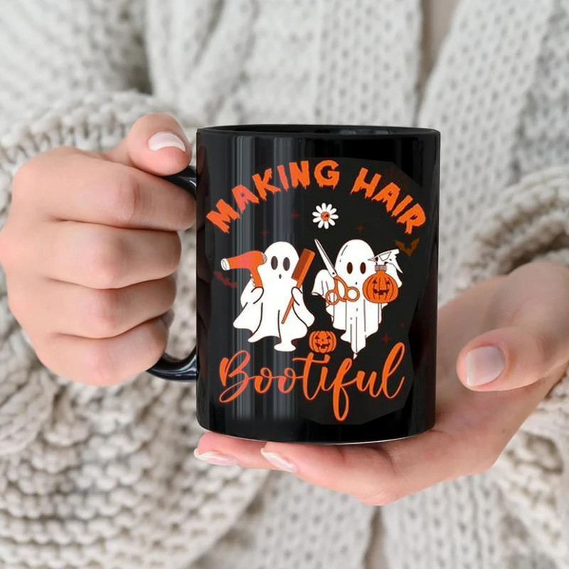 Boo Ghost Hair Stylist Making Hair Bootiful Halloween Mug, Funny Halloween Mug Gift For Hair Stylist Mug, Hair Stylist Halloween Ghost Mug - 3.jpg