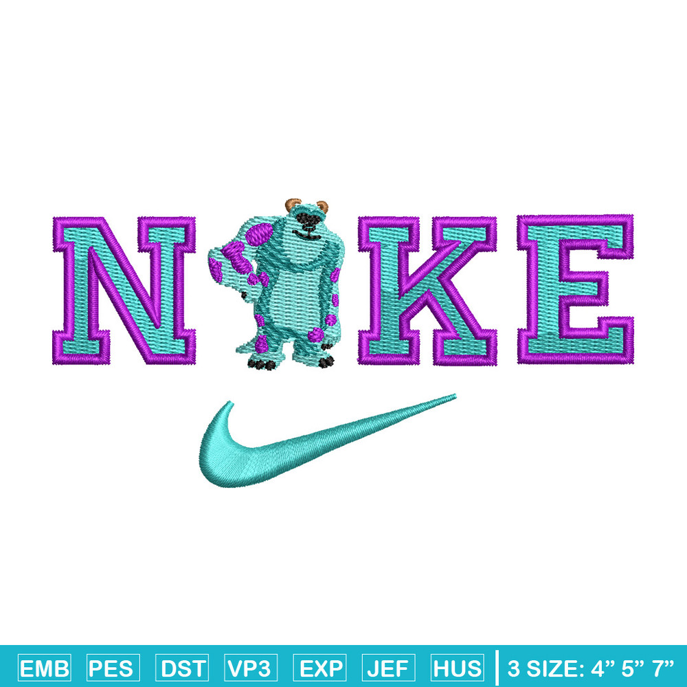 Sullivan x nike embroidery design, Disney embroidery, Embroidery file, Embroidery shirt, Nike design, Digital download.jpg