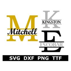 split monogram svg  ttf alphabet, split monogram font, digital download, cut files, engraving, 26 svg/png/dxf files  ttf