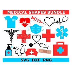 Medical SVG, Caduceus SVG, Medical Clipart PNG, Digital Download, Cut Files, Sublimation, Clipart (includes 15 individua