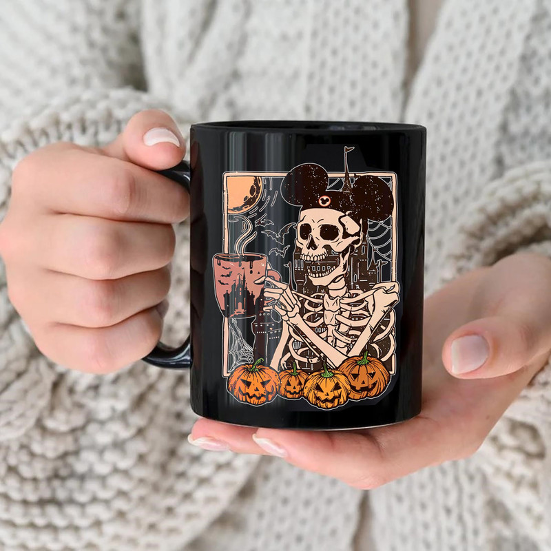 Halloween Mug, Skeleton Coffee Mug, Vintage Skeleton Mug, Spooky Mug, Pumpkin Halloween Mug, Stay Spooky Mug - 3.jpg