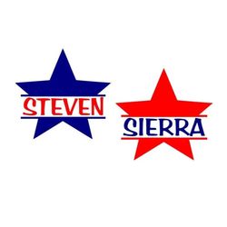 star svg, star name frame svg, split name frame, digital download, cut file, sublimation, clip art (includes svg/png/dxf