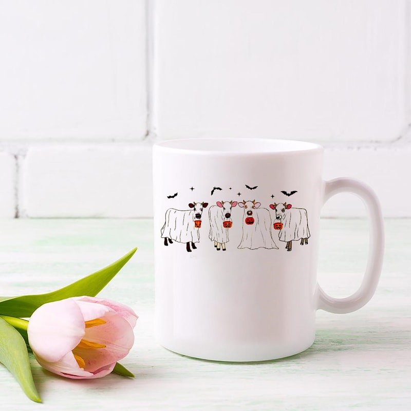 Halloween Mug, Ghost Cows Mug, Halloween Mug, Ghost Mug, Cow Lover Gift, Funny Halloween Cow Mug, Halloween Mug - 3.jpg