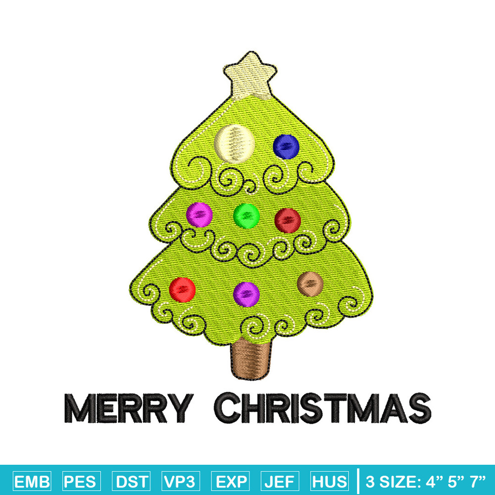 Tree chrismas embroidery design, Chrismas embroidery, Embroidery file, Embroidery shirt, Emb design,Digital download.jpg