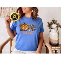 love fall y'all shirt, leopard print fall love tee, hello pumpkin love shirt,thanksgiving love gift,thanksgiving family