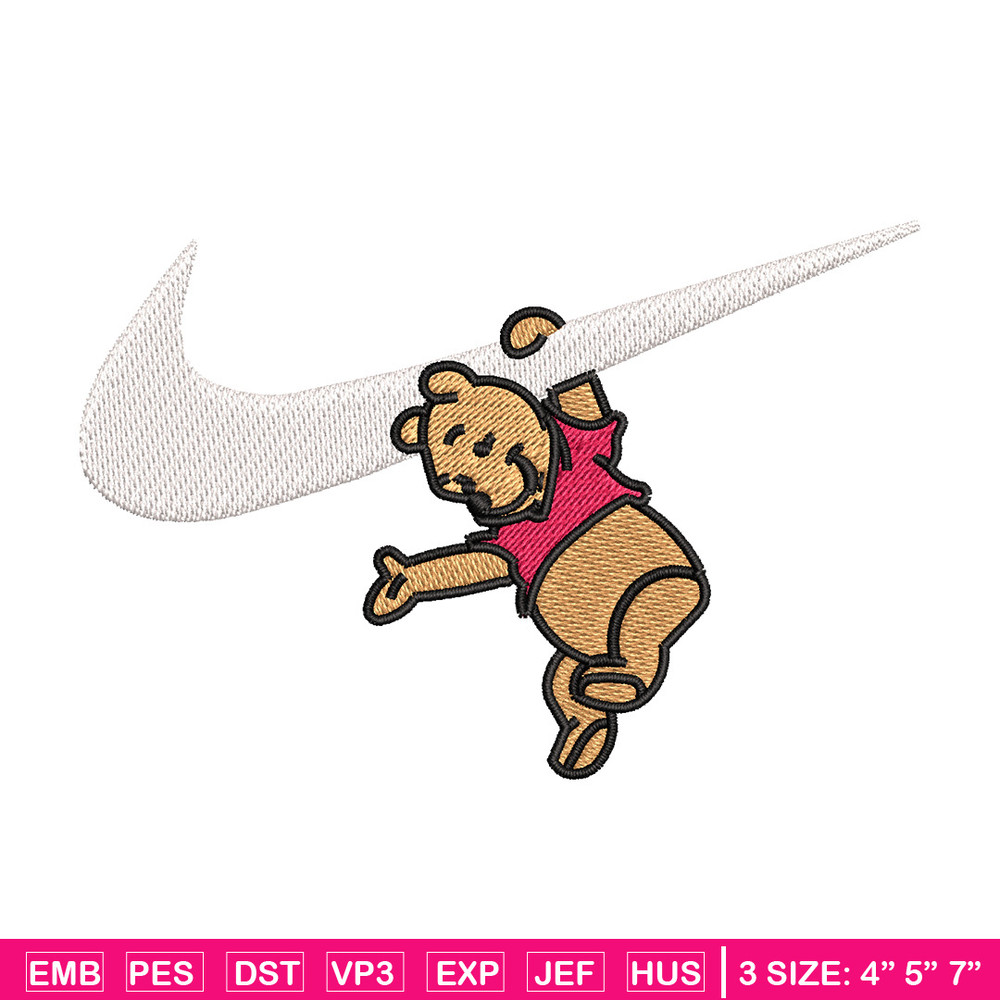 Nike pooh embroidery design, Disney pooh embroidery, Nike design, Embroidery shirt, Embroidery file, Digital download.jpg