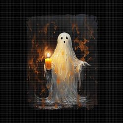 cute ghost holding candle png, ghost halloween png, ghost png