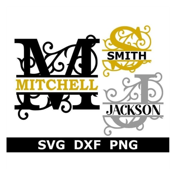 Split Monogram SVG/DXF/PNG, Split Monogram Alphabet, Digital - Inspire ...