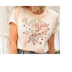 disney toy story jessie & woody let's ride gradient t-shirt, disneyland family matching shirt, magic kingdom, wdw epcot