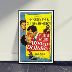 Roman Holiday Movie Poster Movie Print, Wall Art, Room Decor, Home Decor, Art Poster For Gift, Living Room Decor