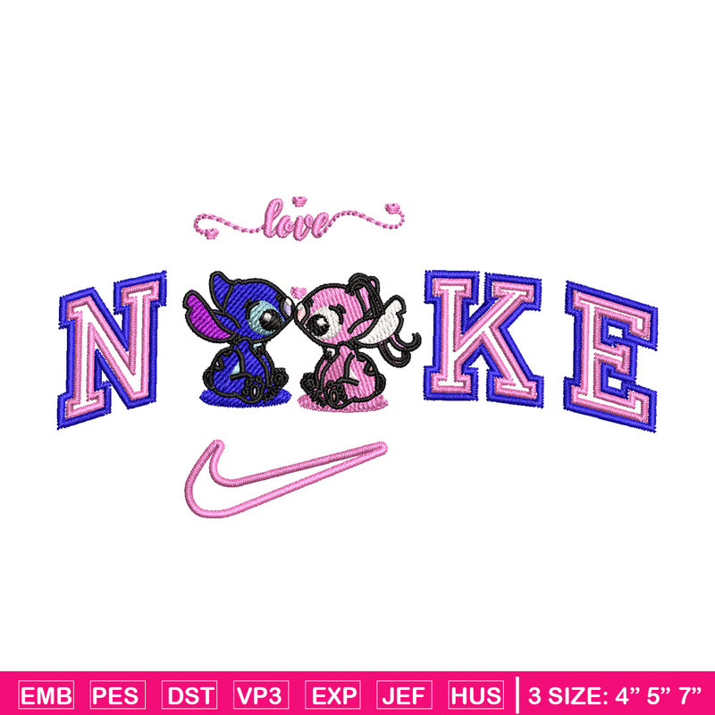 Nike stitch couple embroidery design, Stitch embroidery, Nike design, Embroidery file,Embroidery shirt, Digital download.jpg