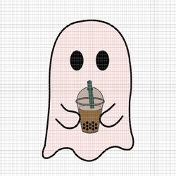 cute little ghost ice coffee halloween spooky season svg, ghost ice coffee svg, ghost halloween svg, halloween svg, ghos